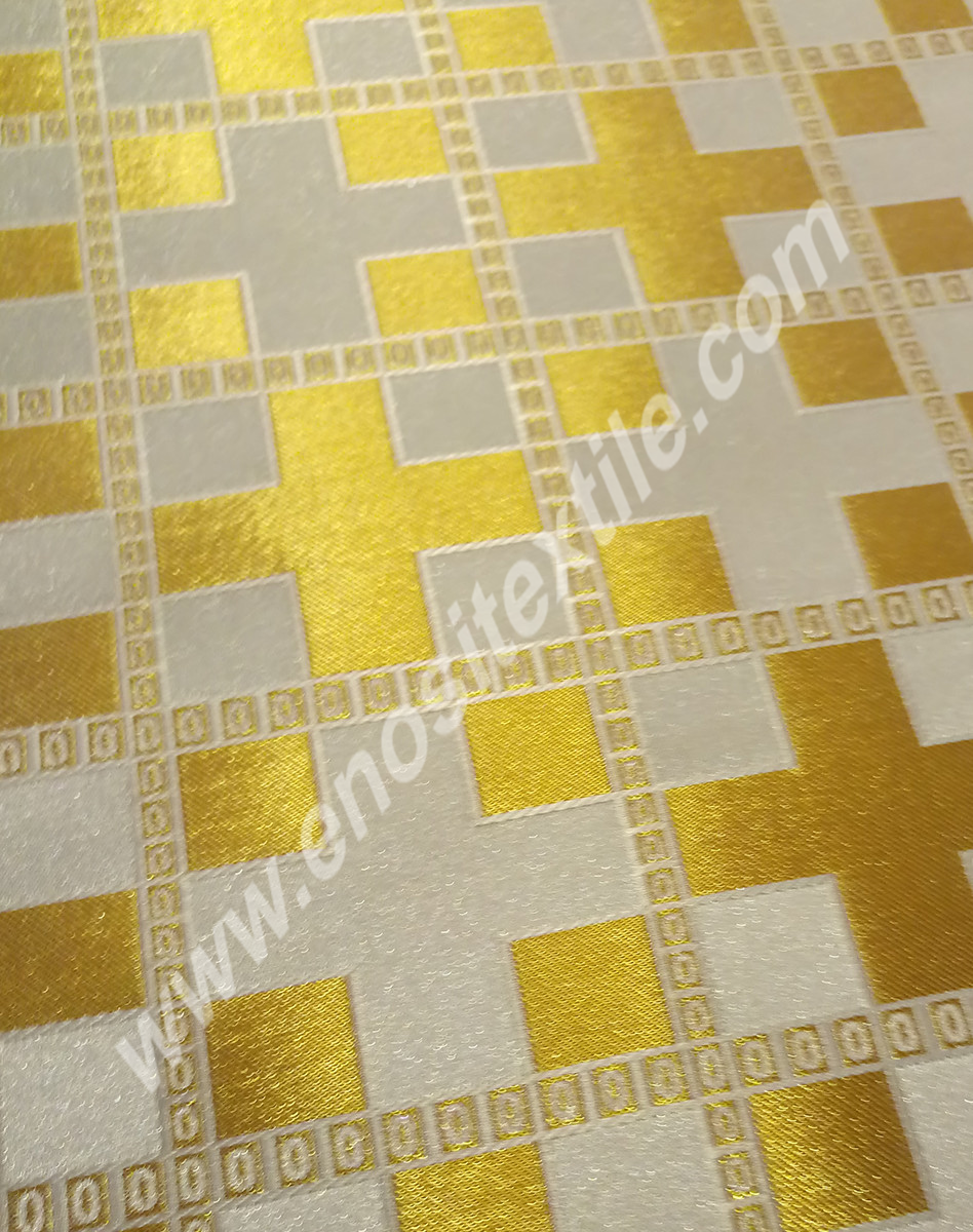 KL-018 White-Gold Brocade Fabrics